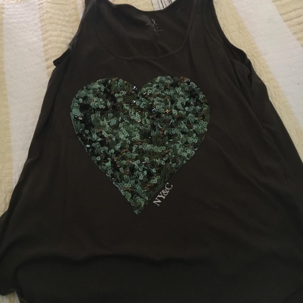 Sequin heart tank top